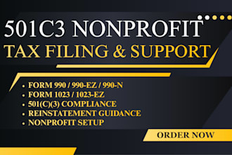 file 501c3 nonprofit tax exempt, form 990, 1023, 1023ez, irs compliance letter
