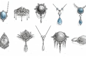 draw a jewelry design, illustration or a sketch of jewelry