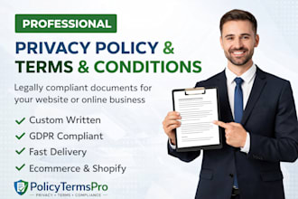 write professional privacy policy and terms and