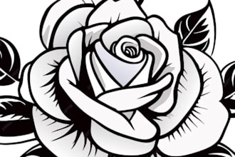 make you a cool engraving style blackwork tattoo design