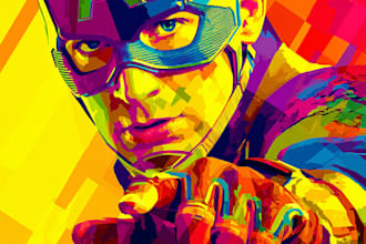 design an amazing superhero pop art