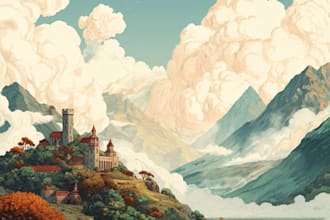 create fantasy landscape illustrations