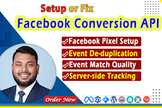 setup or fix facebook conversion API, meta pixel, server side tracking via GTM