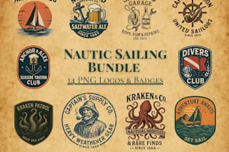 design vintage nautical anchor ship logo