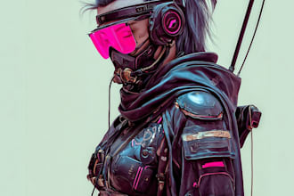 create cyberpunk character art