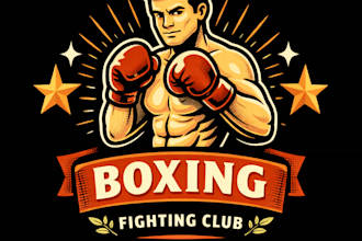 design high quality boxing mascot logo with t shirt design