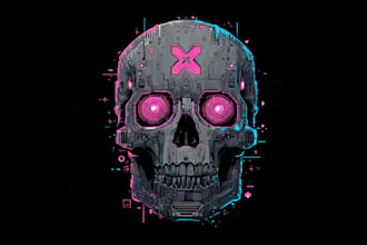 design ideal greatest robot skull logo