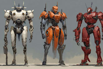 design cute robot character or mascot