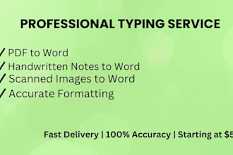 type PDF or handwritten notes into word with accuracy