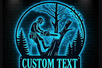 create personalized sawmill woodworking lumberjack logo
