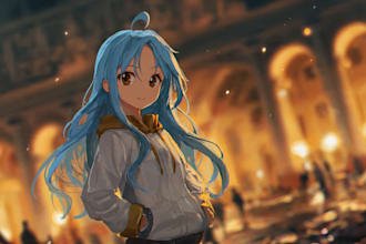 draw original character and anime background