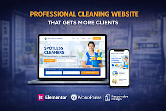create professional cleaning service website using wordpress elementor