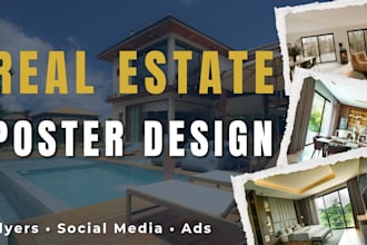 design modern real estate flyer poster and social media post