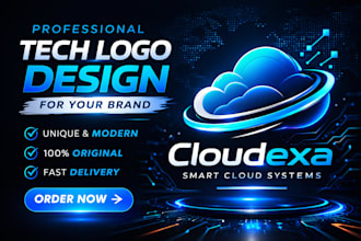 design modern tech logo for your apps and websites