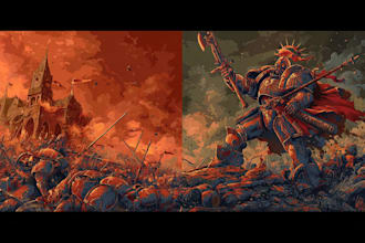 paint warhammer themed illustration