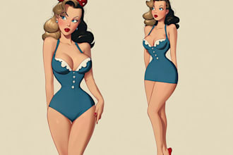 draw a pin up girl and pin up girl