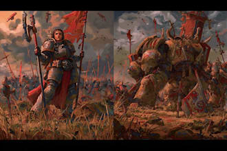 create a stunning warhammer 40k or age of sigmar character illustration