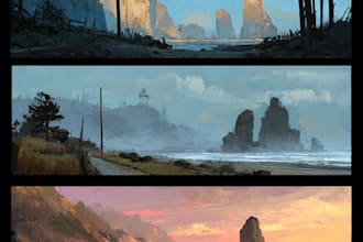 draw a environment concept art