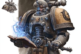 your favorite warhammer character with cinematic detail and grimdark atmosphere