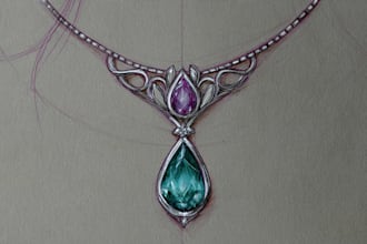 do a quick jewelry sketch design your concept