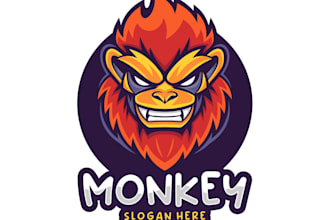 design a creative monkey logo for your brand