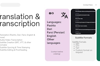translate pashto, persian, dari to english perfectly