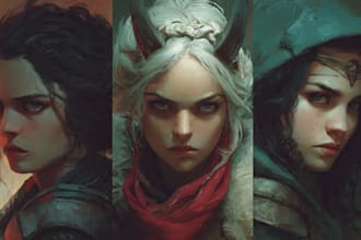 paint a realistic or fantasy portrait