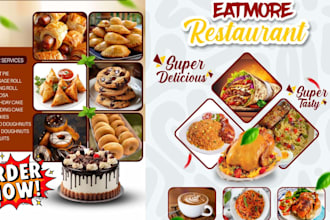 design modern double sided restaurant flyer for sales and marketing promotions