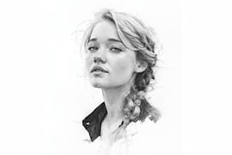 pencil illustration portrait drawing from photo