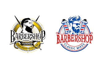 design a professional barbershop logo with free unlimited revisions