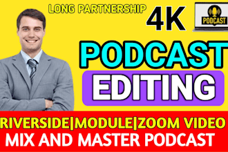 edit riverside audio and video podcast professionally or noise reduction