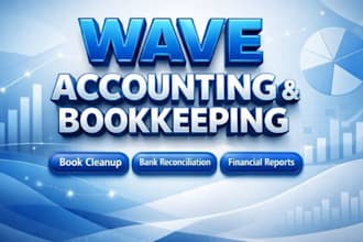 do wave bookkeeping, cleanup, setup and bank reconciliation