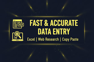 do accurate data entry, web research and copy paste work