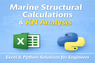 perform marine structural analysis and excel python calculations