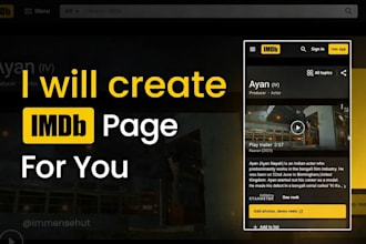 your imdb profile, music listing, and digital journal feature