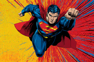 design an amazing superhero pop art