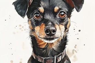 do a custom pet portrait, dog portrait, cat portrait