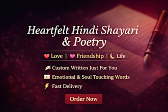 write heartfelt hindi shayari for love, friendship, or life