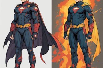 create detailed anime character art and concept design