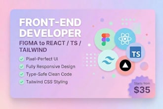 be your front end developer for react and typescript projects