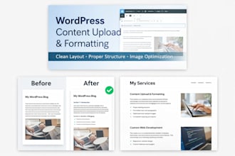 upload and properly format content in wordpress