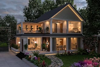 create realistic 3d interior and exterior renderings