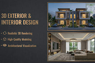 create realistic 3d interior and exterior renderings