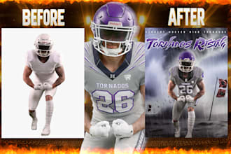 create professional sports flyer, game day and committed poster in 6 hours