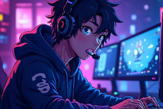 design professional anime or gaming youtube banner
