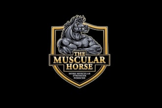 design muscular porsche horse logo