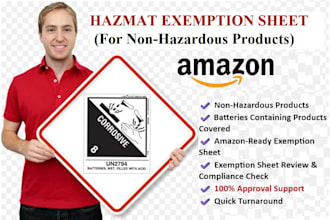 create exemption sheet for amazon products