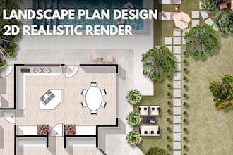 render landscape architecture plans, sections and masterplans in photoshop