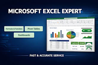 do professional microsoft excel work,formulas and dashboards