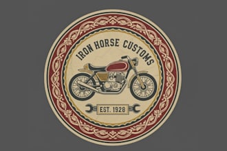 create vintage motorcycle logo with free source file